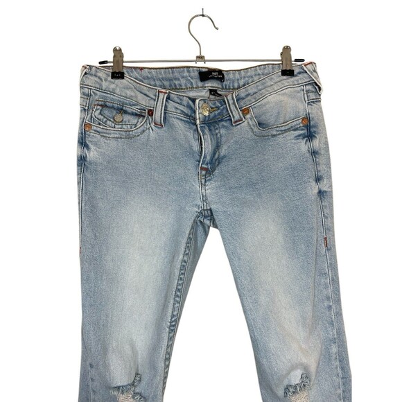 True Religion‎ Women's Joey Low Rise Flare Ombré Zigzag Measures 32” Labeled 29” - Picture 6 of 16